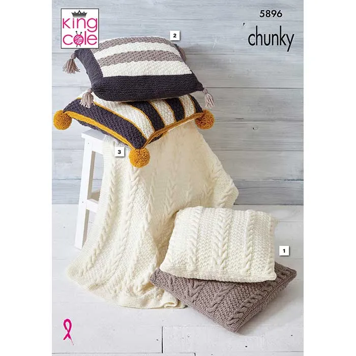 king-cole-5896-strickanleitung-decke-kissen-wildwood-chunky image 1