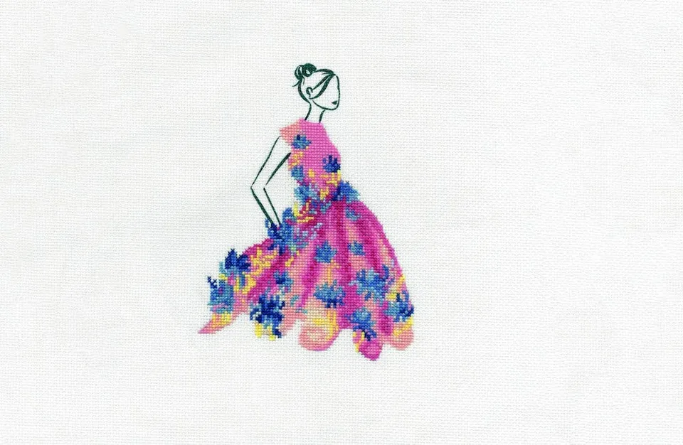 dmc-kreuzstichset-rosenbl-hte-kleid-mit-aida image 1