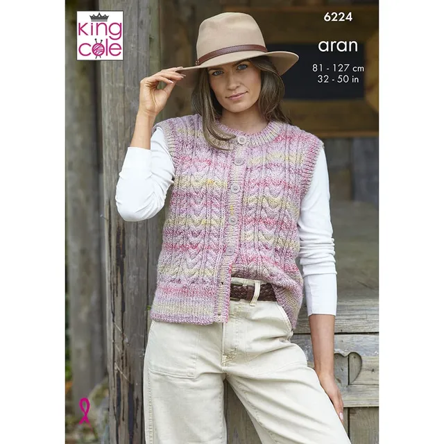 king-cole-6224-damen-westen-anleitung-crescendo-aran image 1