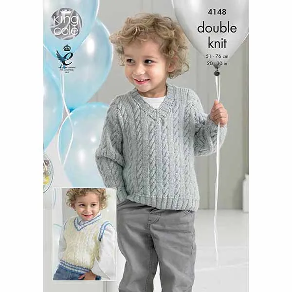 king-cole-patterns-4148-strickanleitung-slipover-pullover-dk image 1