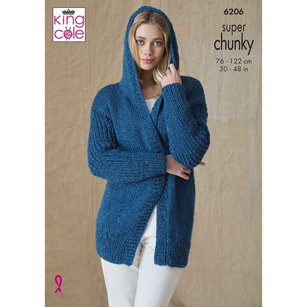 king-cole-6206-strickanleitung-jacke-weste-mit-kapuze image 1