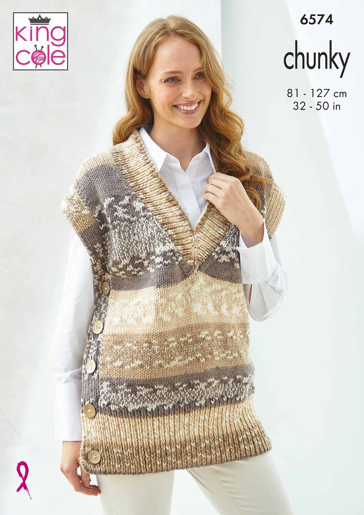 king-cole-6574-tunika-strickanleitung-nordic-chunky image 1