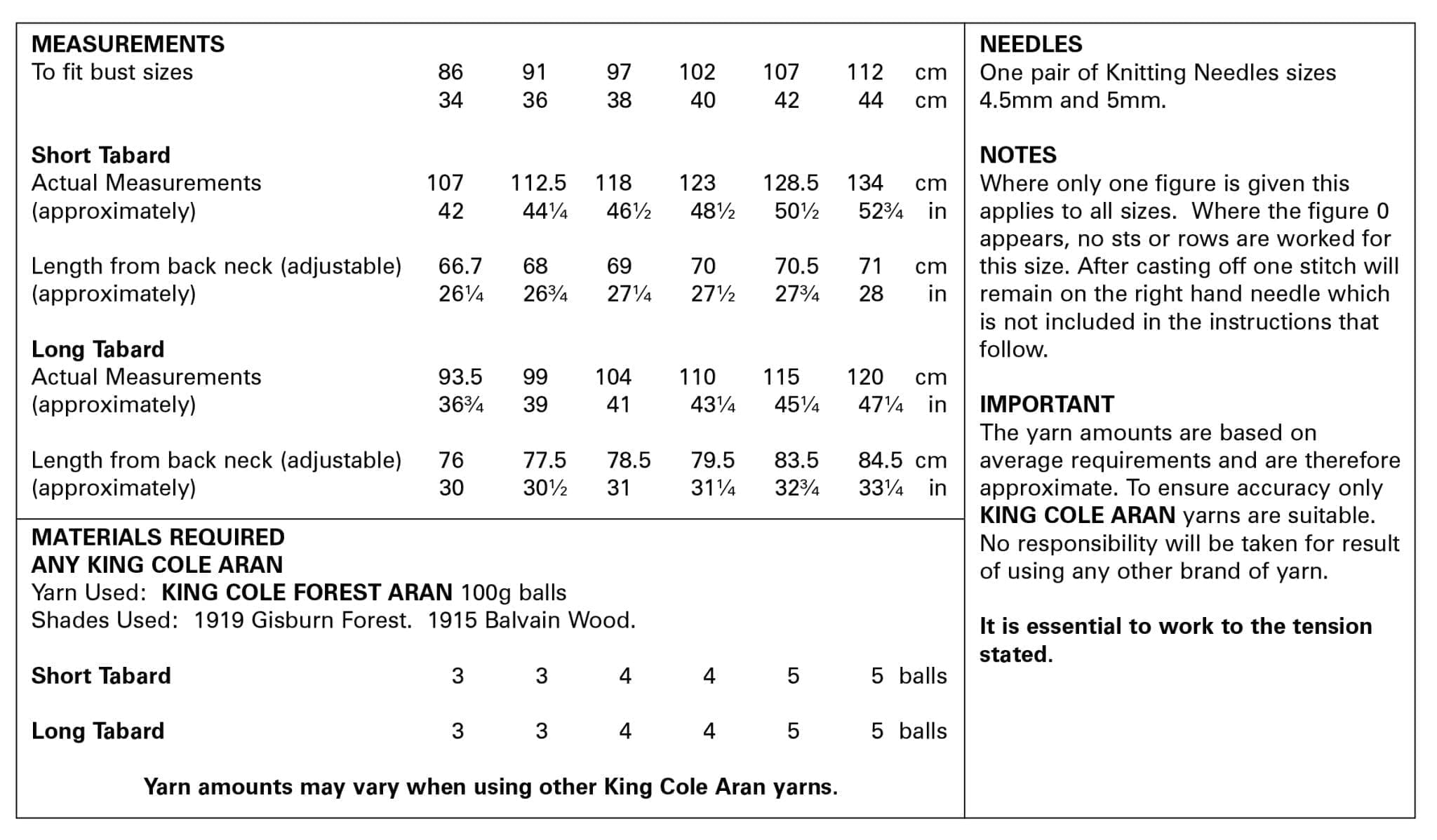 king-cole-5657-tabard-strickanleitung-forest-aran image 2