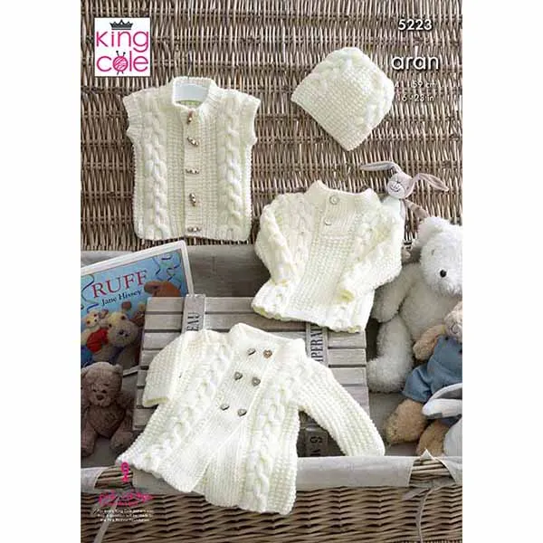 king-cole-patterns-5223-mantel-pullover-strickanleitung-aran image 1