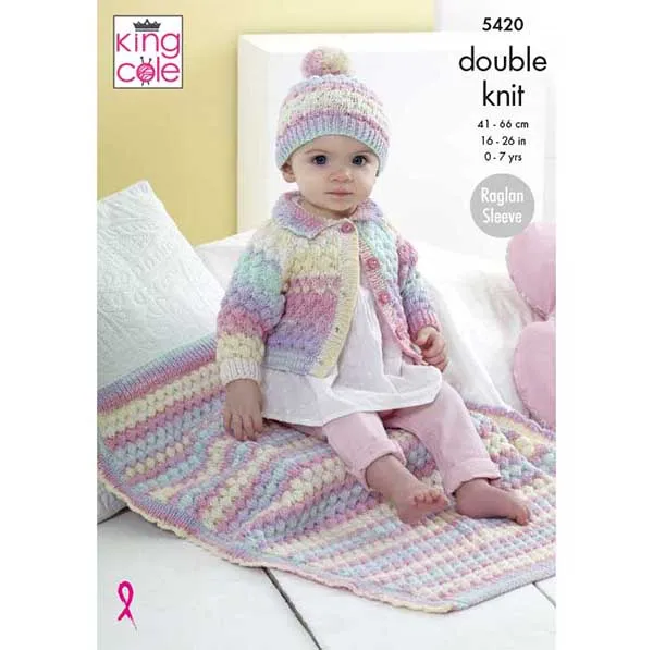king-cole-5420-strickanleitung-cardigan-m-tze-decke-beaches-dk image 1