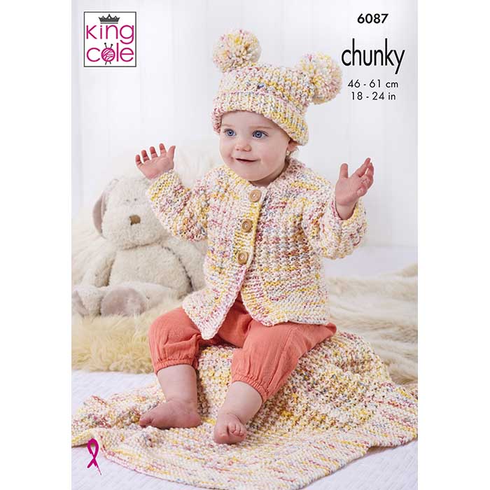 king-cole-6087-strickanleitung-jacke-m-tze-bumble-chunky-kapuze image 1
