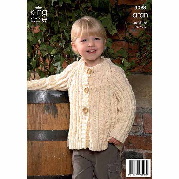 king-cole-patterns-3098-pullover-kapuzenjacke-strickanleitung-aran image 2