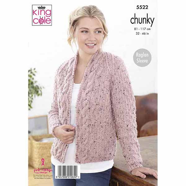 king-cole-5522-strickanleitung-cardigans-chunky-tweed image 2
