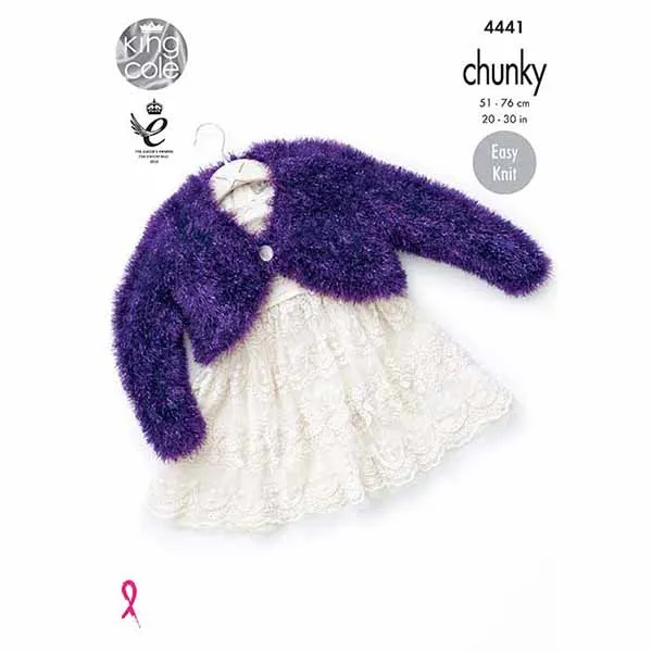 king-cole-patterns-4441-boleros-strickanleitung-tinsel-chunky image 1