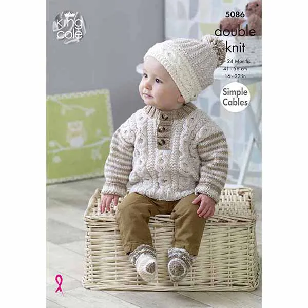 king-cole-patterns-5086-strickanleitung-pullover-m-tze-socken-cherish-dk image 1