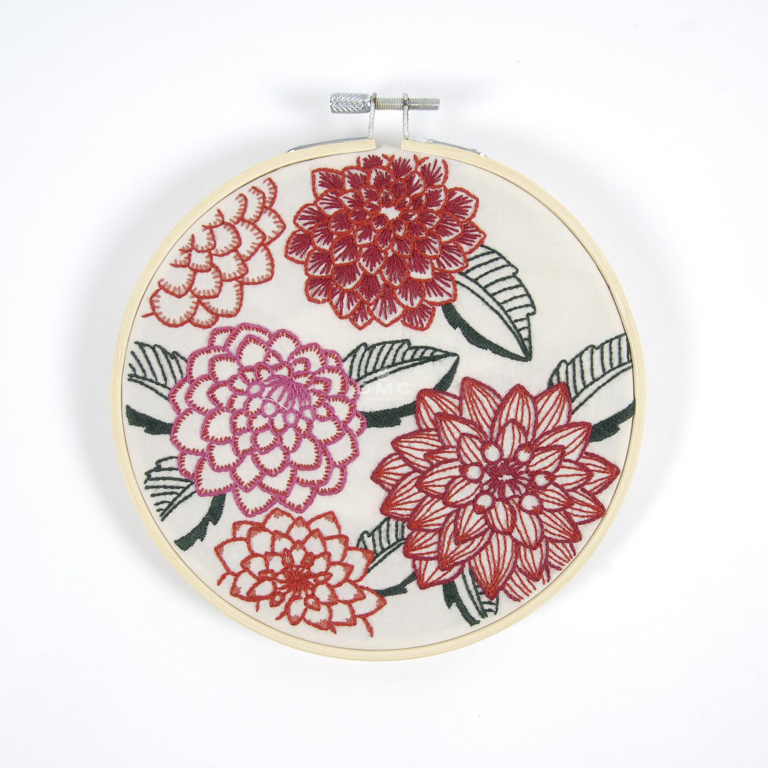 dmc-dahlias-stickset-blumen-mit-holzrahmen-14-5-cm image 2