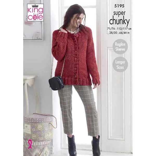 king-cole-5195-cardigan-strickanleitung-big-value-super-chunky image 1