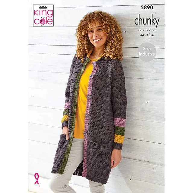 king-cole-patterns-5890-wildwood-chunky-cardigan-strickanleitung image 1