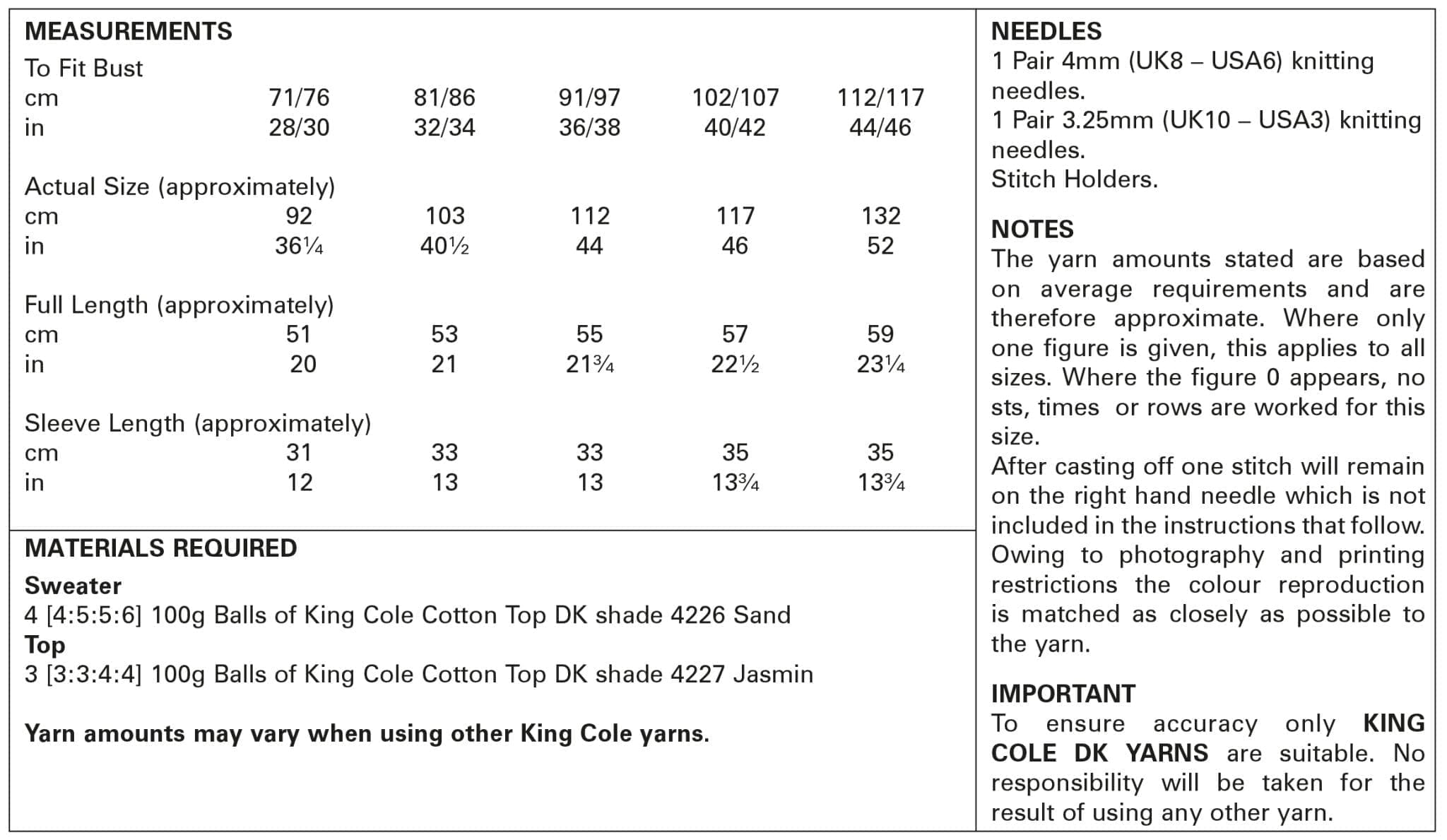 king-cole-5867-strickanleitung-pullover-top-cotton-top-dk image 2