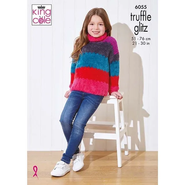 king-cole-6055-strickanleitung-pullover-truffle-glitz image 1