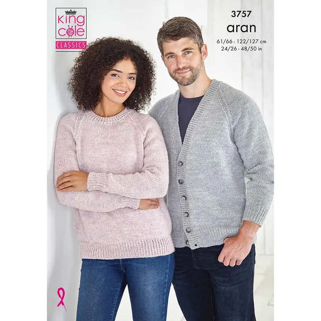 king-cole-3757-cardigan-und-pullover-strickanleitung image 1