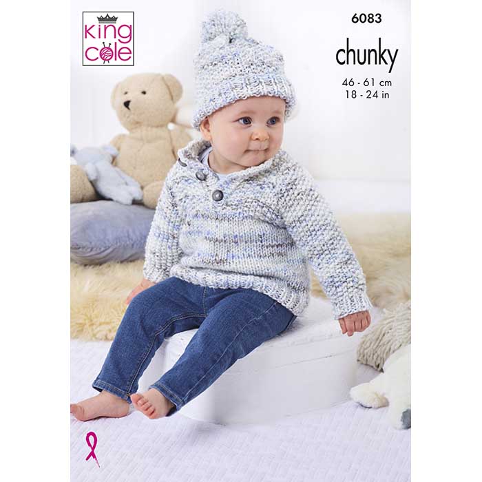 king-cole-6083-strickanleitung-jacke-pullover-m-tze-chunky image 1