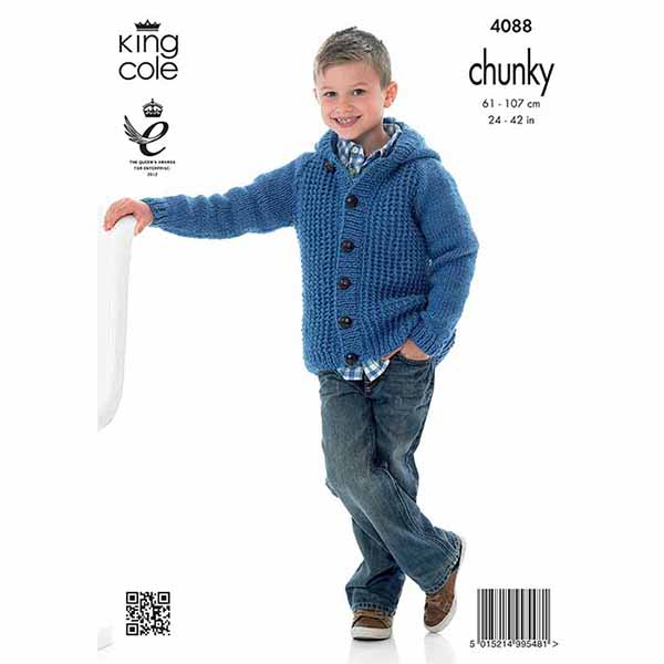 king-cole-4088-strickanleitung-cardigan-hoodie-chunky image 2