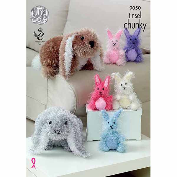 king-cole-9050-hasen-strickanleitung-tinsel-chunky image 1