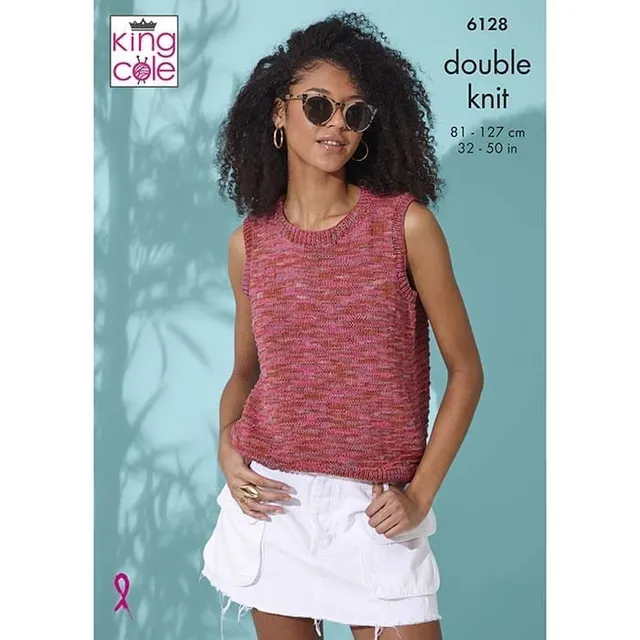 king-cole-6128-strickanleitung-kurzarm-top-linendale-dk image 1