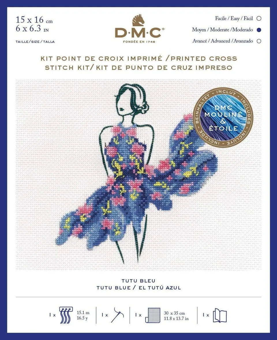 dmc-blaues-tutu-kreuzstichset-aida-mit-anleitung image 1