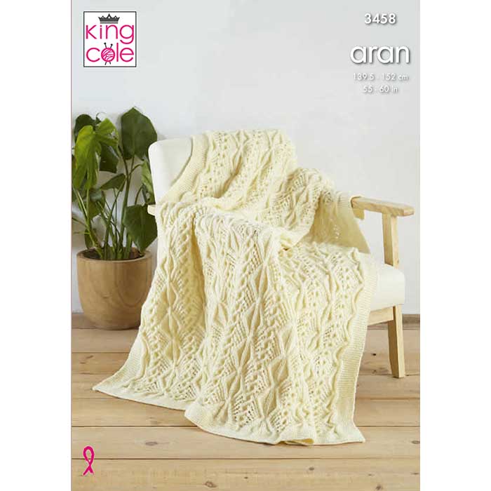 king-cole-patterns-3458-strickanleitung-decke-fashion-aran image 1