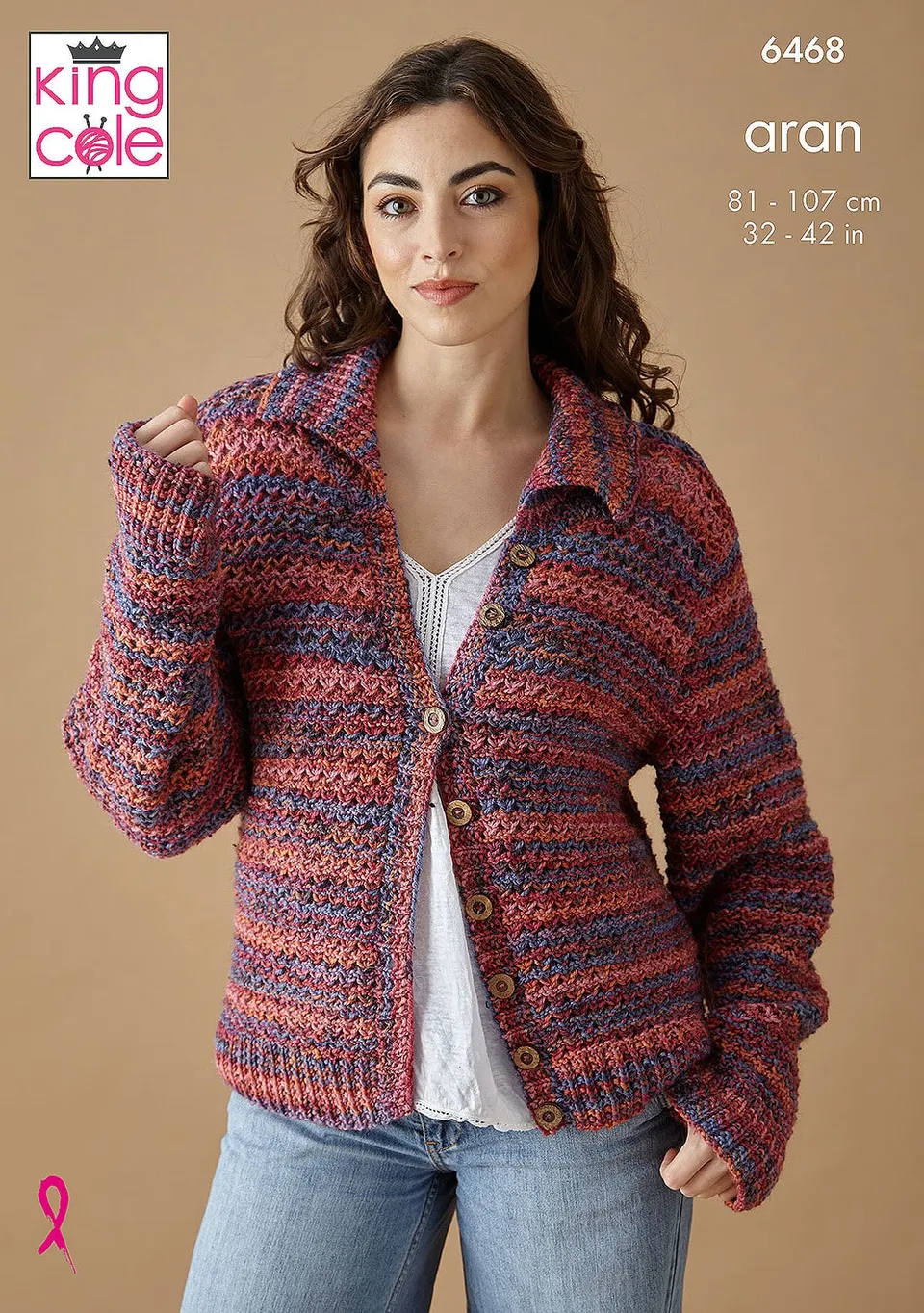 king-cole-6468-cardigan-weste-strickanleitung-homespun-aran image 1