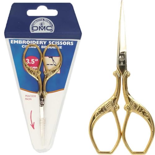 dmc-pfau-stickschere-9-cm-vergoldet-edelstahl-scharfe-spitze image 2