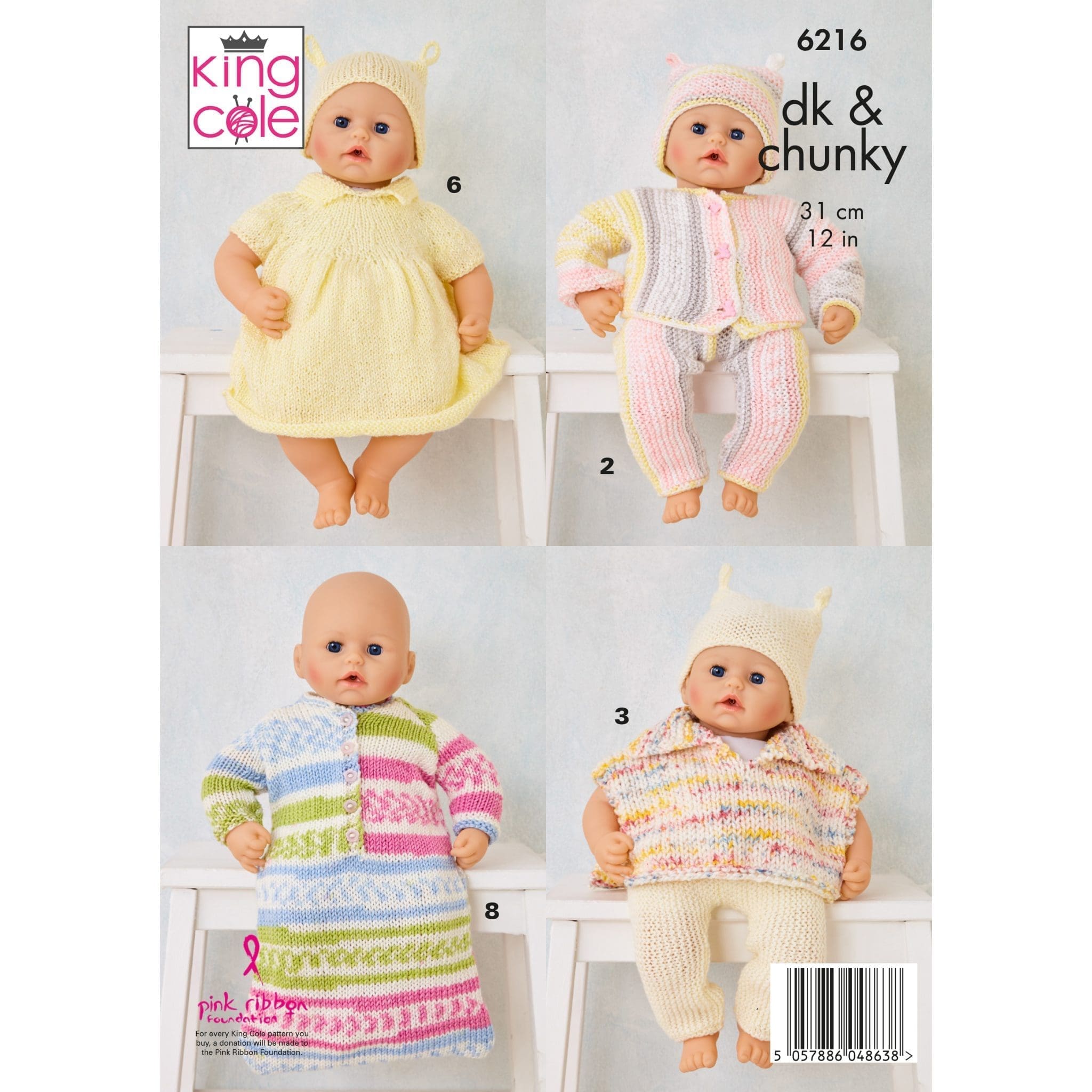 king-cole-patterns-6216-puppenkleidung-strickanleitung-dk-chunky image 2