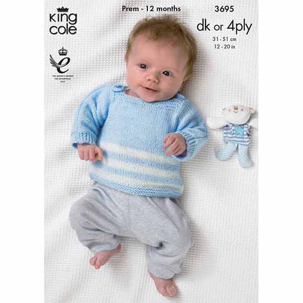 king-cole-3695-strickanleitung-jacke-weste-baby-kinder image 1