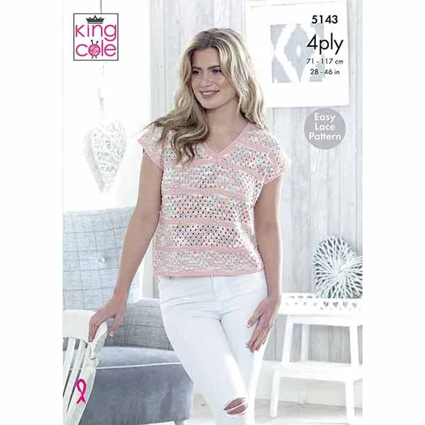 king-cole-patterns-5143-top-strickanleitung-giza-cotton-4ply image 1