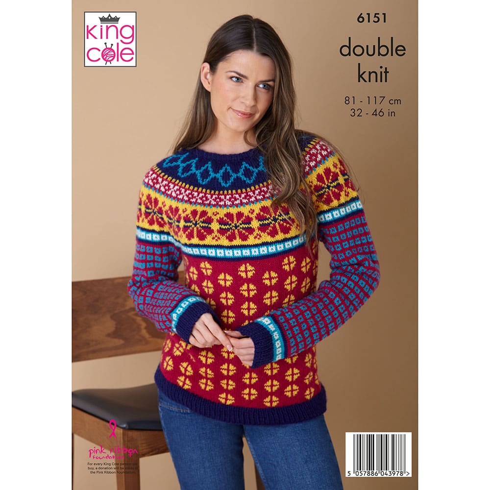 king-cole-6151-strickanleitung-fairisle-pullover-merino-dk image 2