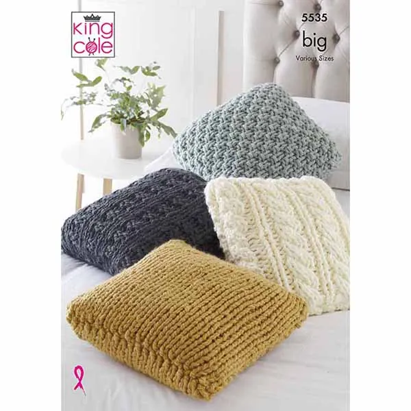 king-cole-5535-strickanleitung-kissen-big-value-big-bezug image 1