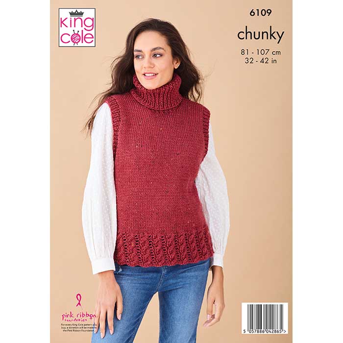 king-cole-patterns-6109-strickanleitung-jacke-top-chunky-tweed image 2