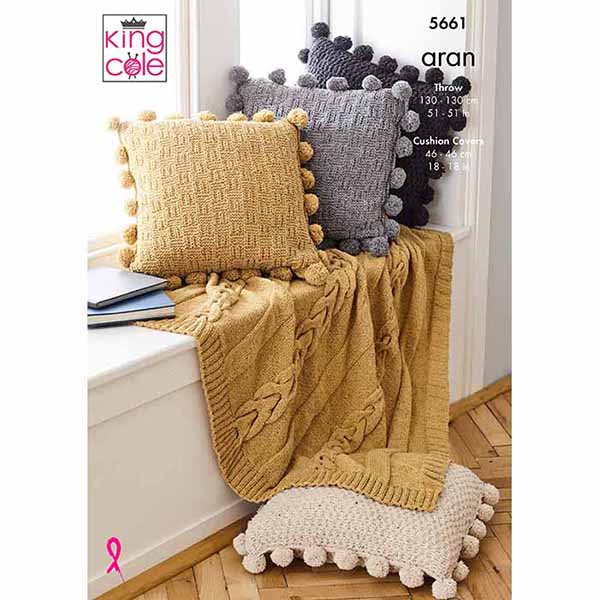 king-cole-5661-strickanleitung-decke-kissen-forest-aran image 1