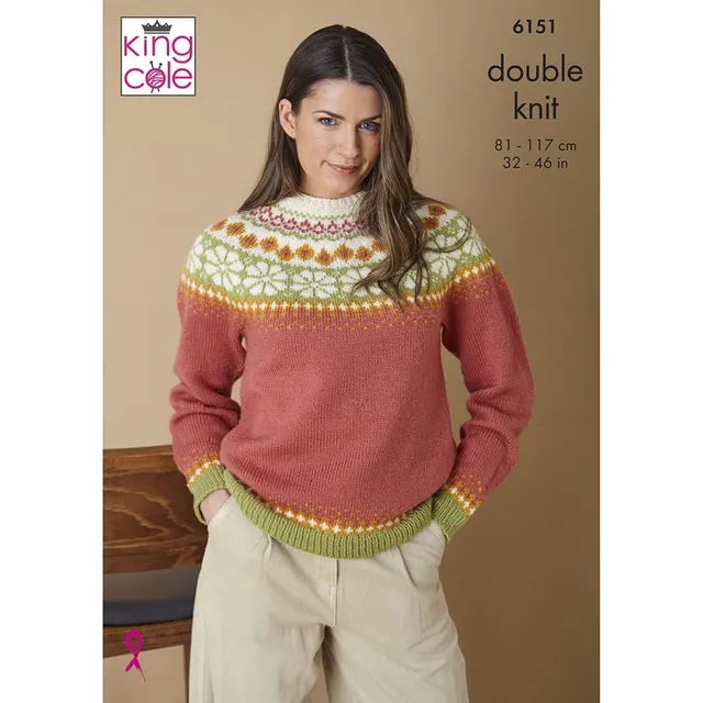 king-cole-6151-strickanleitung-fairisle-pullover-merino-dk image 1