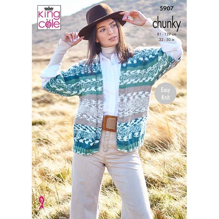 king-cole-5907-cardigan-strickanleitung-nordic-chunky image 1