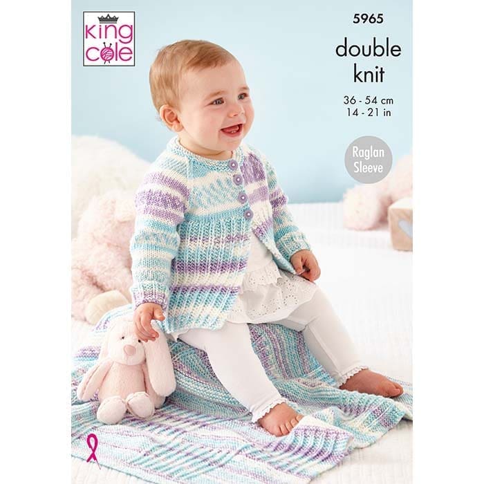 king-cole-5965-strickanleitung-babyset-cherish-dk-mantel-decke image 1