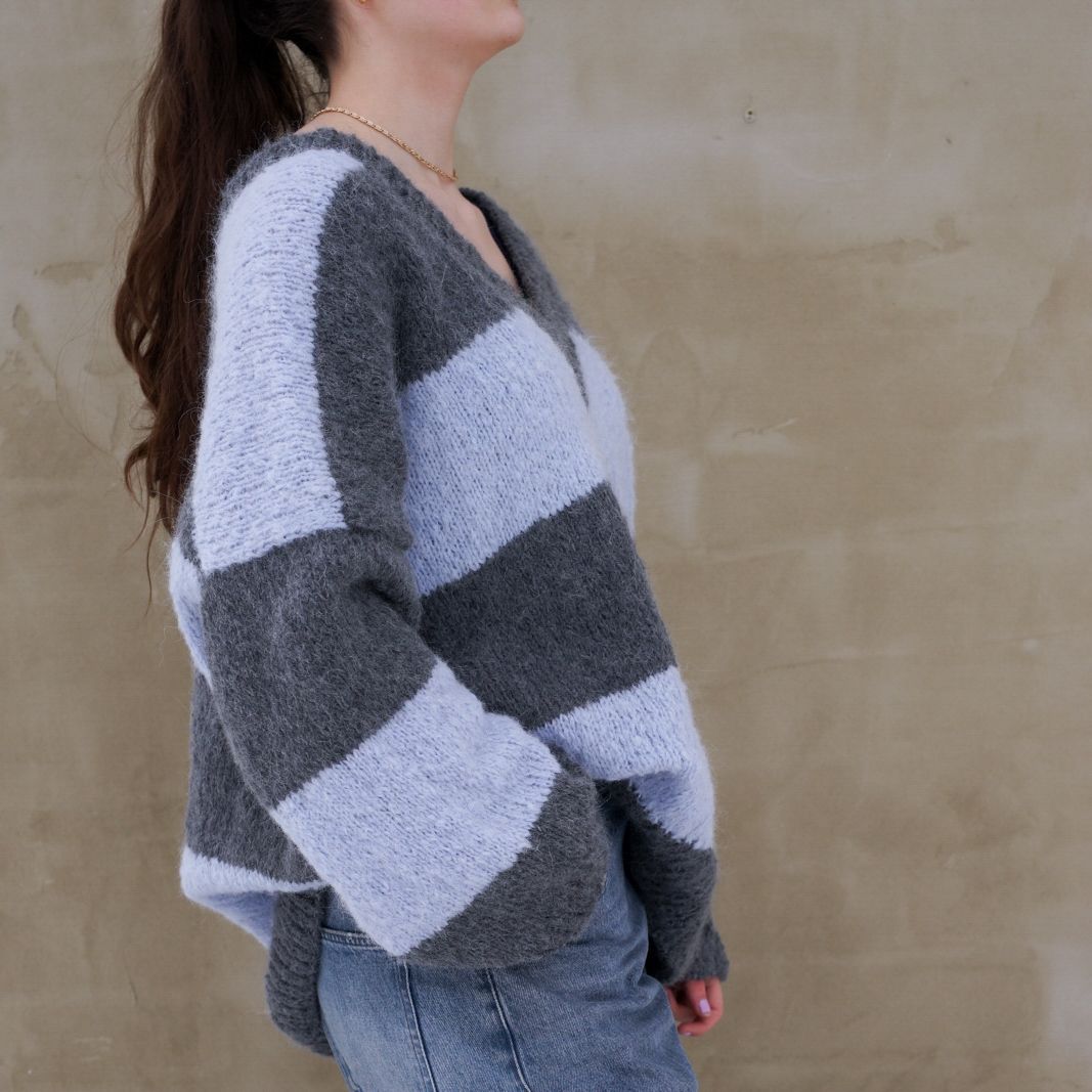 hobbii-cloudy-pullover-strickanleitung-oversize-streifen-gr-1-8 image 8