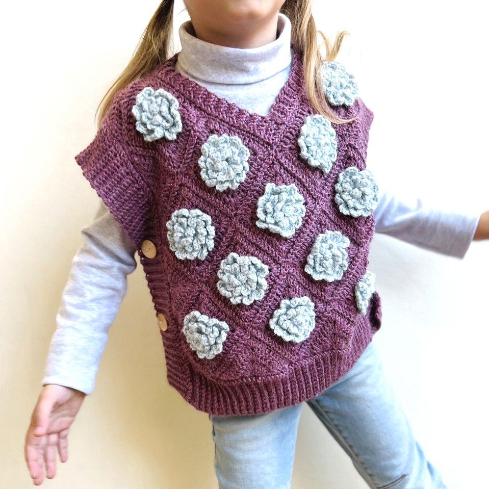 hobbii-snowrose-kinder-weste-h-kelanleitung-1-8-jahre image 2