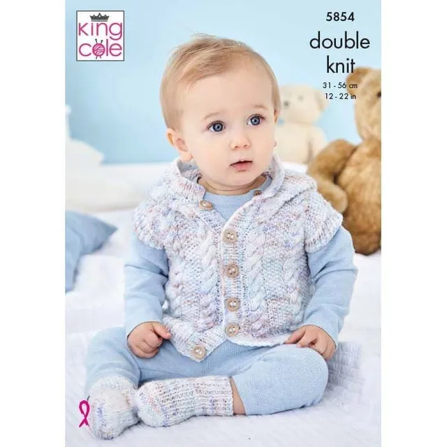 king-cole-5854-jacke-gilet-pullover-socken-strickanleitung image 1