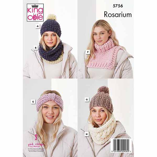 king-cole-5756-m-tzen-strickanleitung-rosarium-mega-chunky image 2