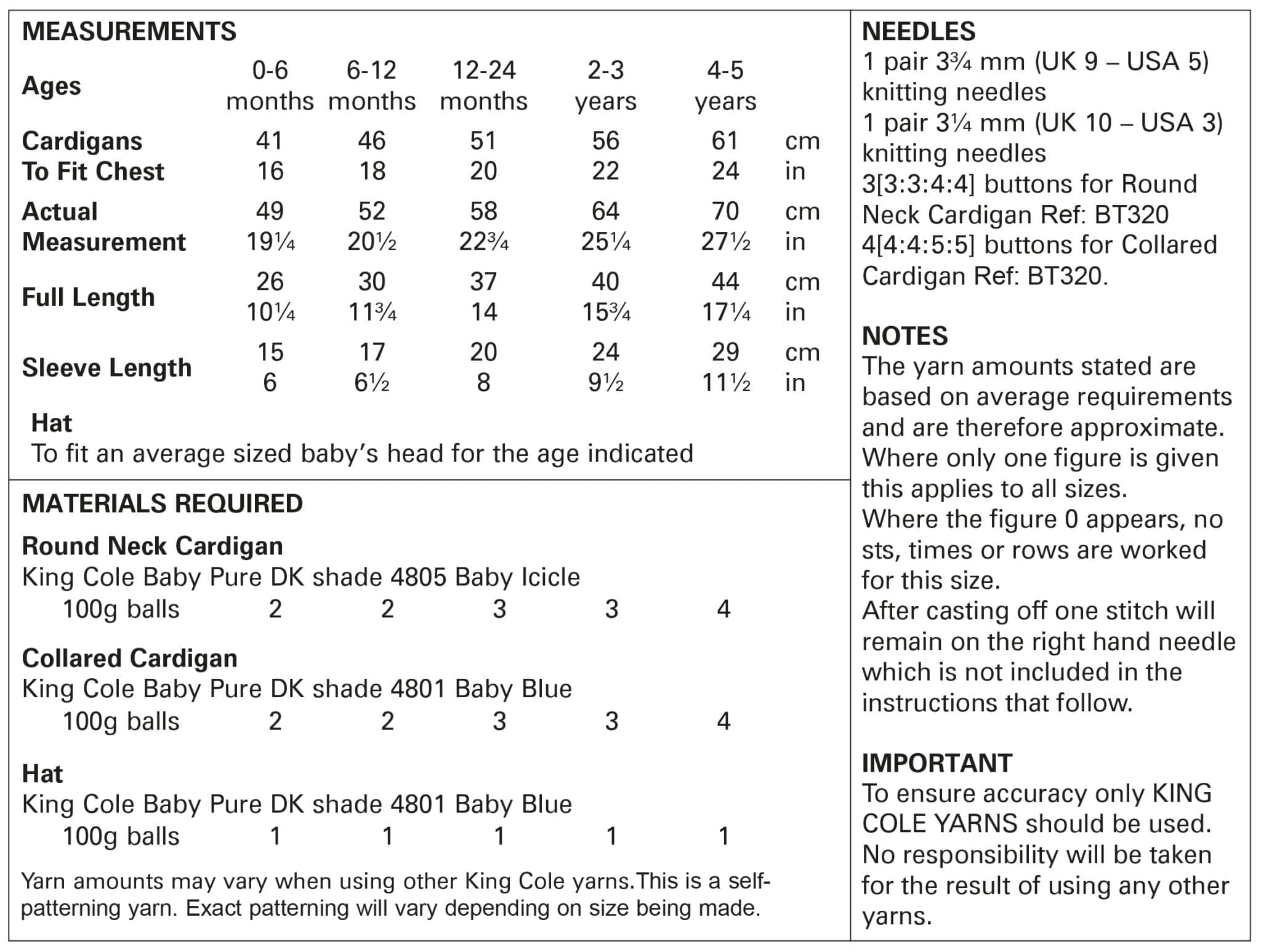 king-cole-patterns-5777-cardigans-m-tze-strickanleitung-baby-pure-dk image 2