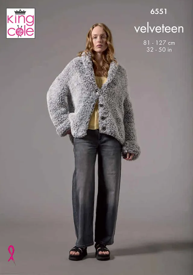 king-cole-6551-strickanleitung-cardigan-coatigan-velveteen image 1