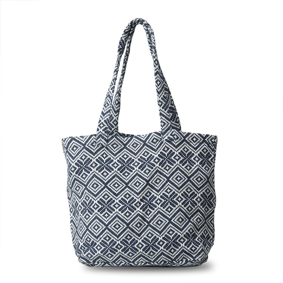 hobbii-jacquard-shopper-einkaufstasche-blue-tile-baumwolle image 7