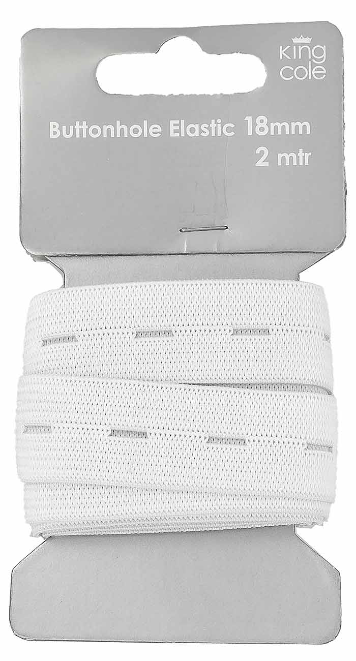 king-cole-haberdashery-knopflochgummi-wei-18mm-x-2m-elastisch image 1