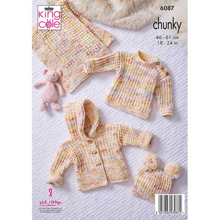 king-cole-6087-strickanleitung-jacke-m-tze-bumble-chunky-kapuze image 2