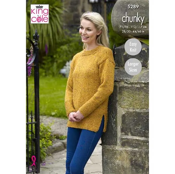 king-cole-5289-chunky-tweed-pullover-strickanleitung image 1