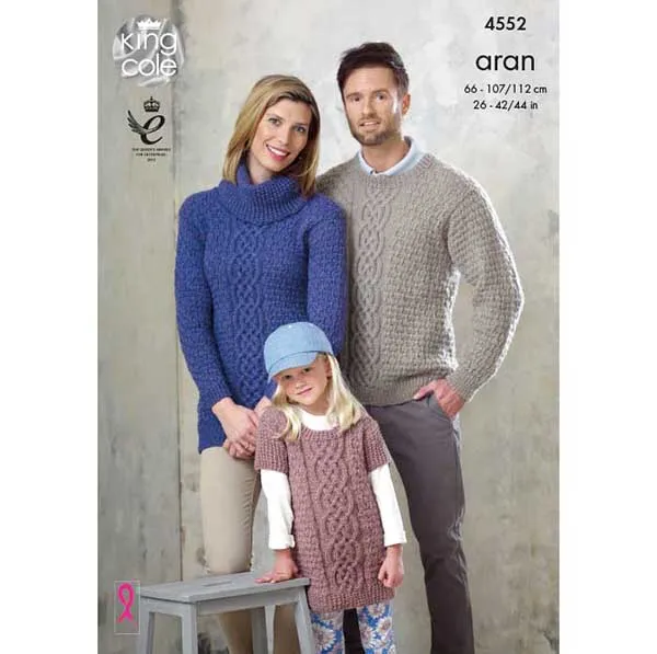 king-cole-4552-strickanleitung-pullover-tunika-aran image 1