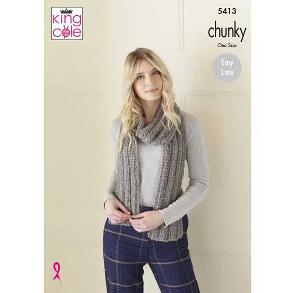 king-cole-5413-schal-loop-strickanleitung-alpaka-chunky image 1